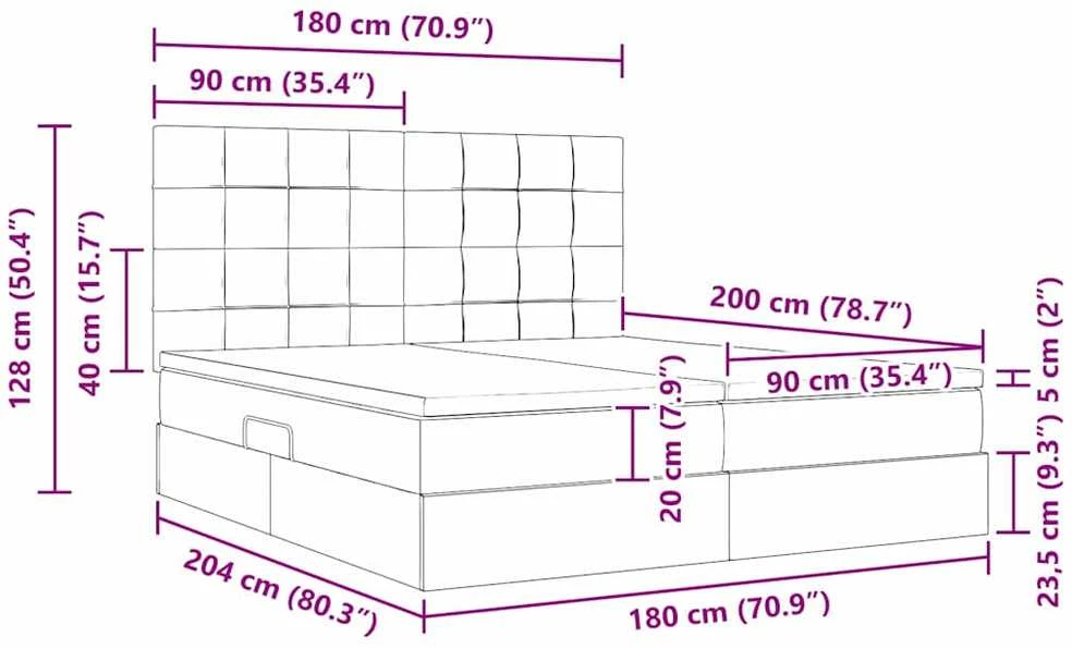 LED saugojimo lova su čiužiniu Tamsiai žalia 180 x 200 cm