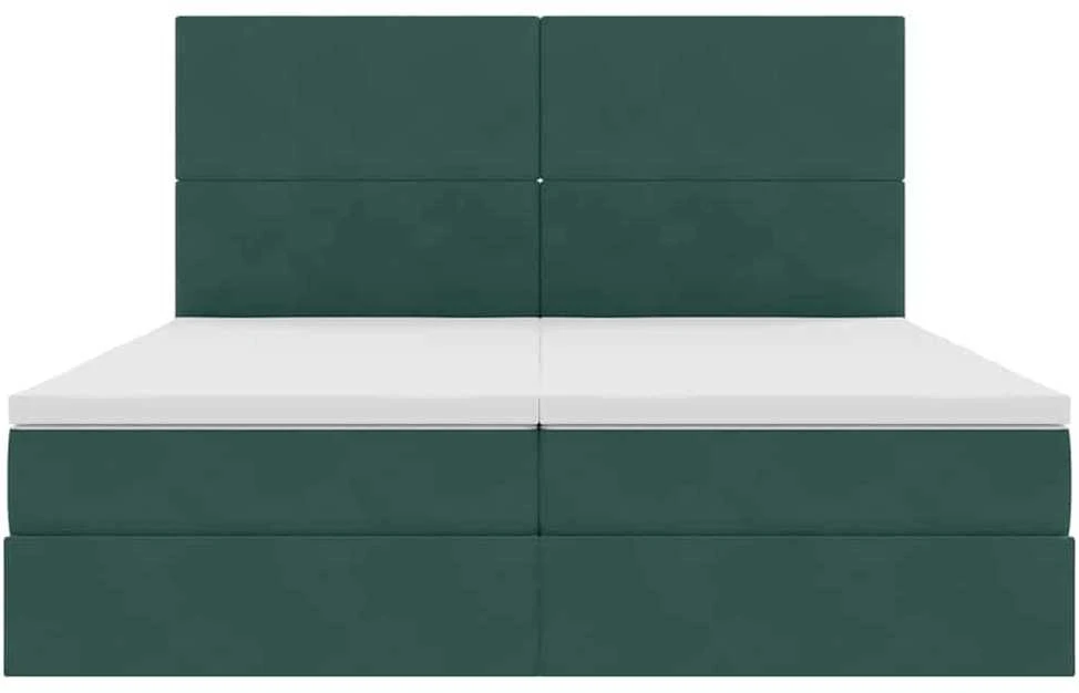 LED saugojimo lova su čiužiniu Tamsiai žalia 200 x 200 cm