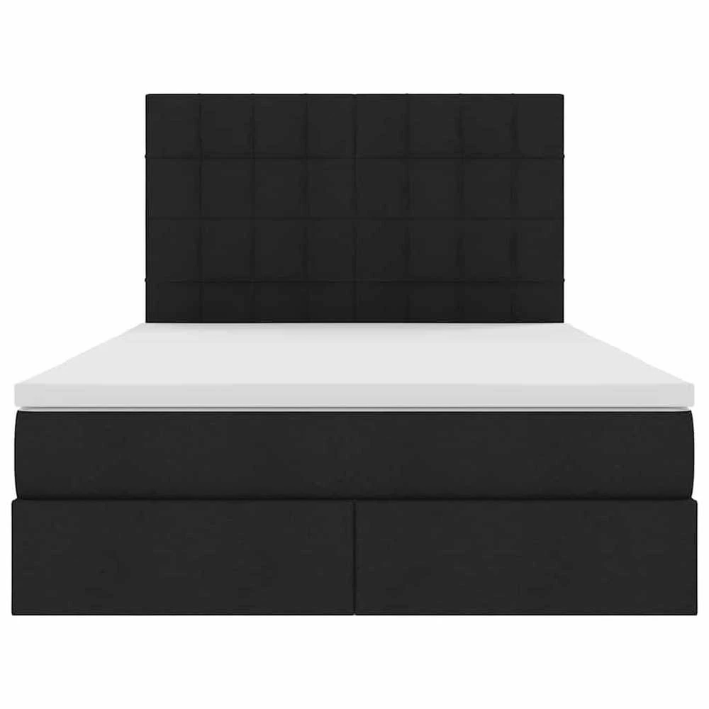 LED saugojimo lova su čiužiniu Juoda 140 x 200 cm Audinys