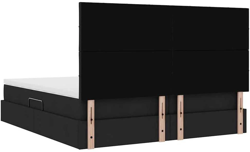 LED saugojimo lova su čiužiniu Juoda 180 x 200 cm Audinys