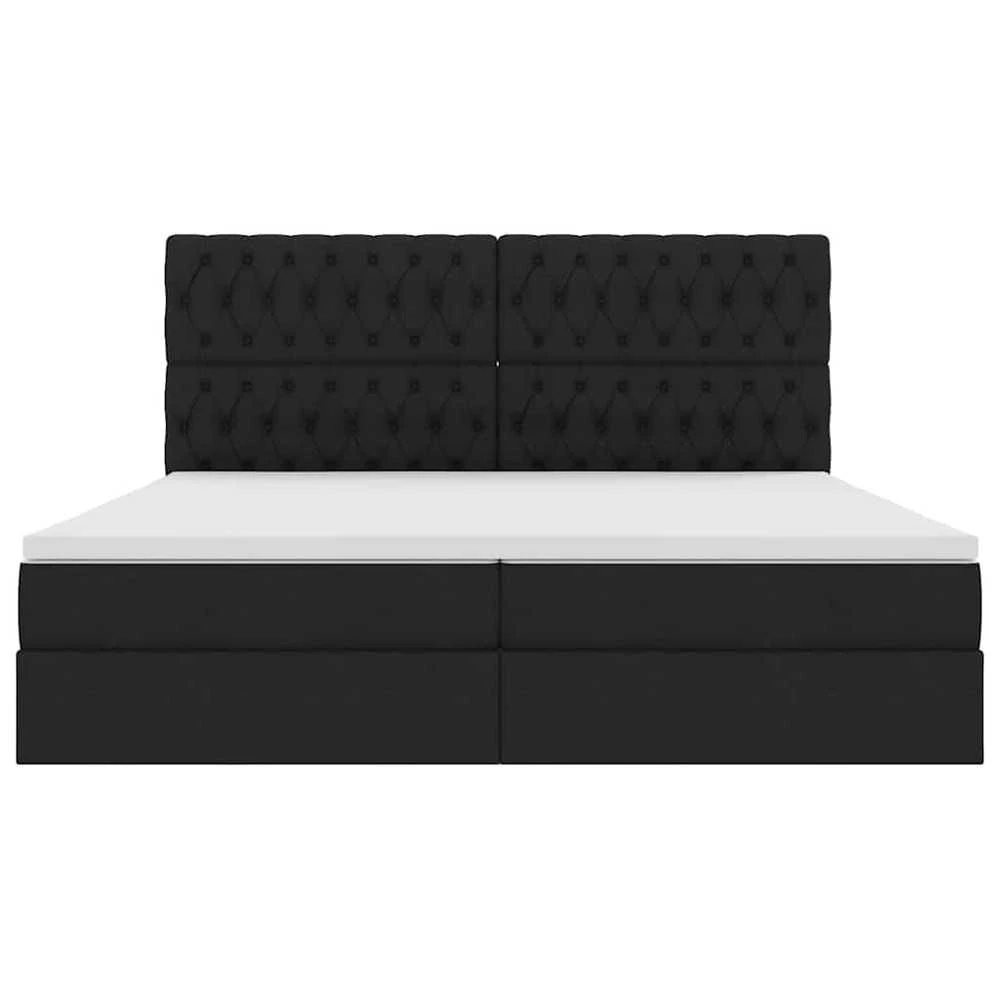 LED saugojimo lova su čiužiniu Juoda 200 x 200 cm Audinys