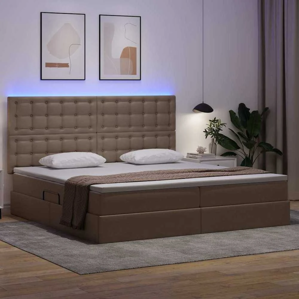 Lova su daiktų laikymo vieta ir LED Kapučino 200 x 200 cm