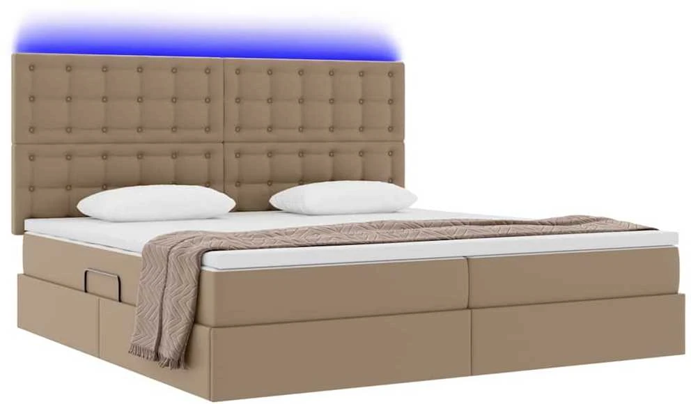 Lova su daiktų laikymo vieta ir LED Kapučino 200 x 200 cm