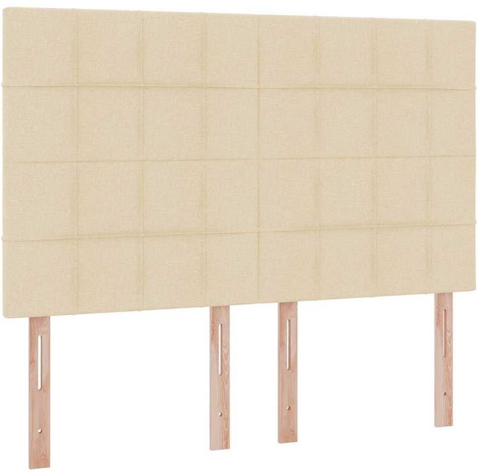 LED saugojimo lova su čiužiniu Kremas 140 x 190 cm Audinys