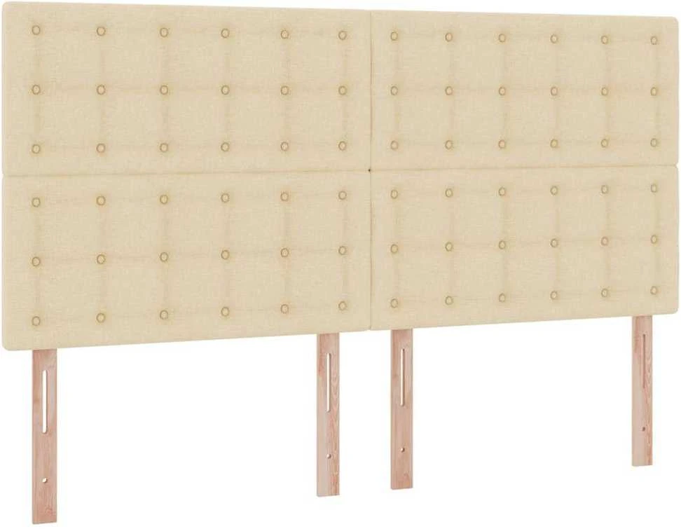 LED saugojimo lova su čiužiniu Kremas 160 x 200 cm Audinys