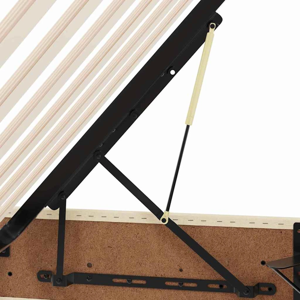 LED saugojimo lova su čiužiniu Kremas 200 x 200 cm Audinys