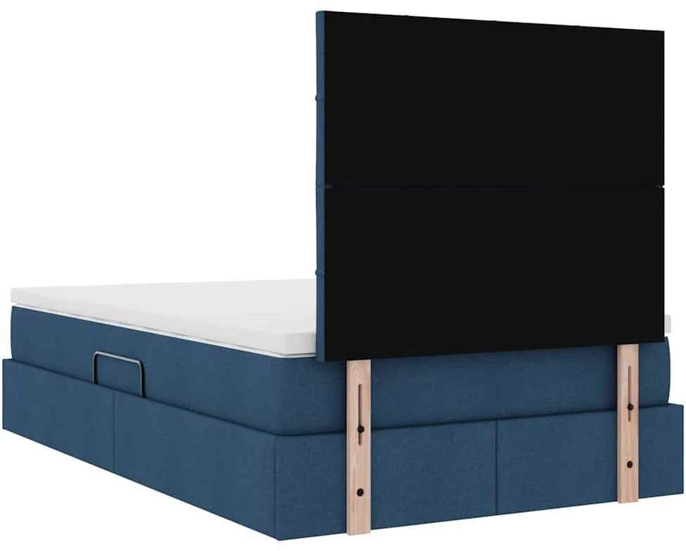 LED saugojimo lova su čiužiniu Mėlyna 120 x 200 cm Audinys