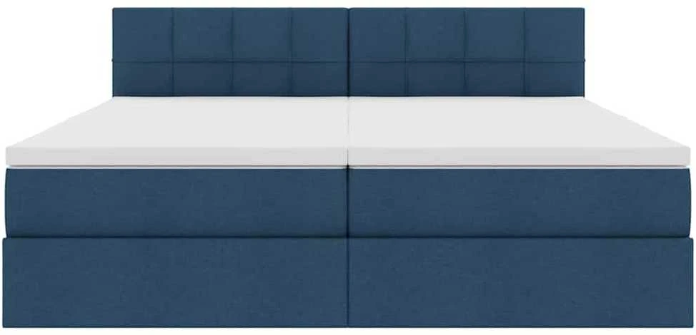LED saugojimo lova su čiužiniu Mėlyna 200 x 200 cm Audinys