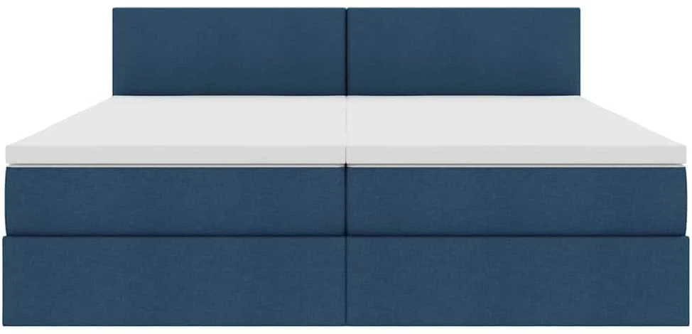 LED saugojimo lova su čiužiniu Mėlyna 200 x 200 cm Audinys