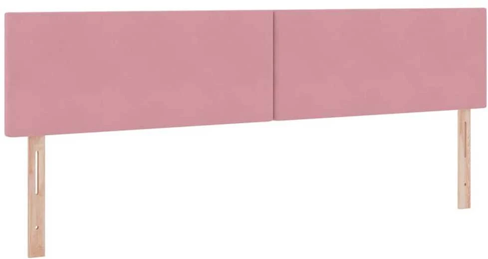 LED saugojimo lova su čiužiniu Rožinė 200 x 200 cm Aksomas