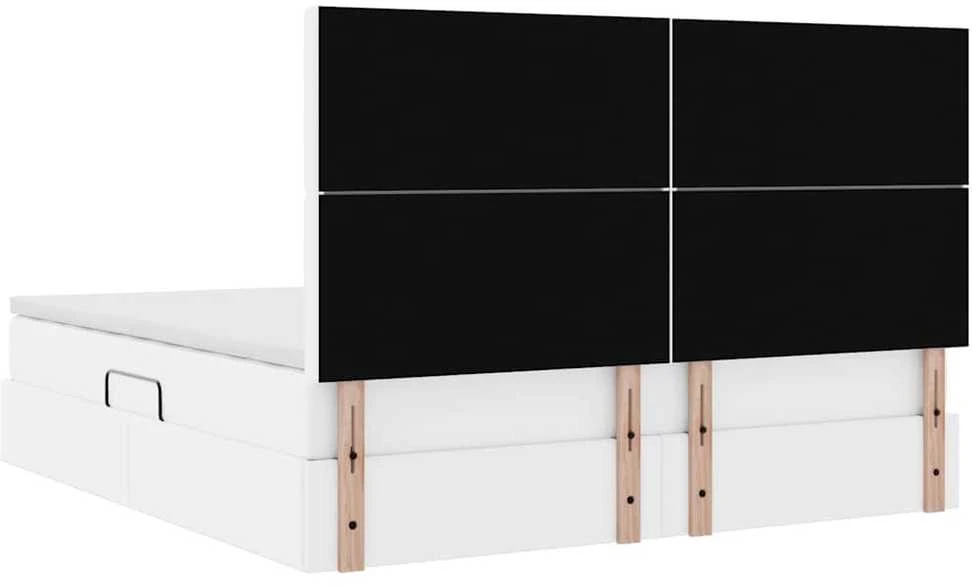 Lova su daiktų laikymo vieta ir LED Švari balta 160 x 200 cm