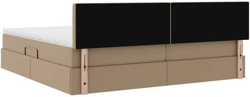 Lova su daiktų laikymo vieta ir LED Šviesiai pilka 200 x 200 cm