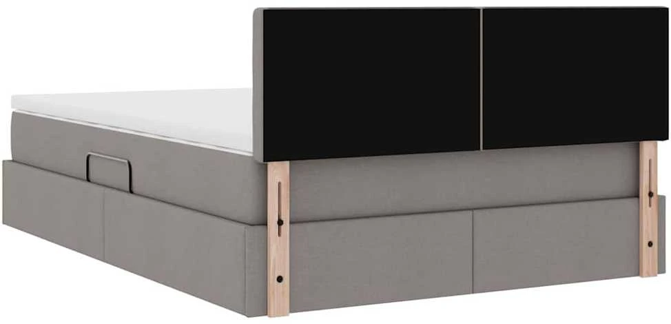 LED saugojimo lova su čiužiniu Taupe 140 x 200 cm Audinys