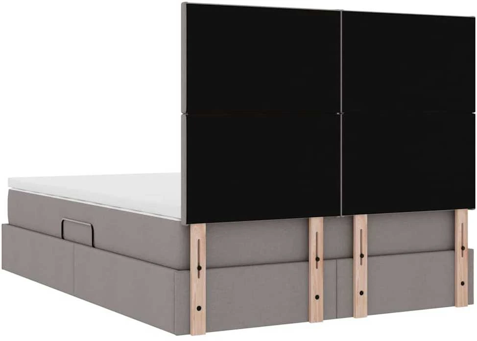 LED saugojimo lova su čiužiniu Taupe 140 x 200 cm Audinys