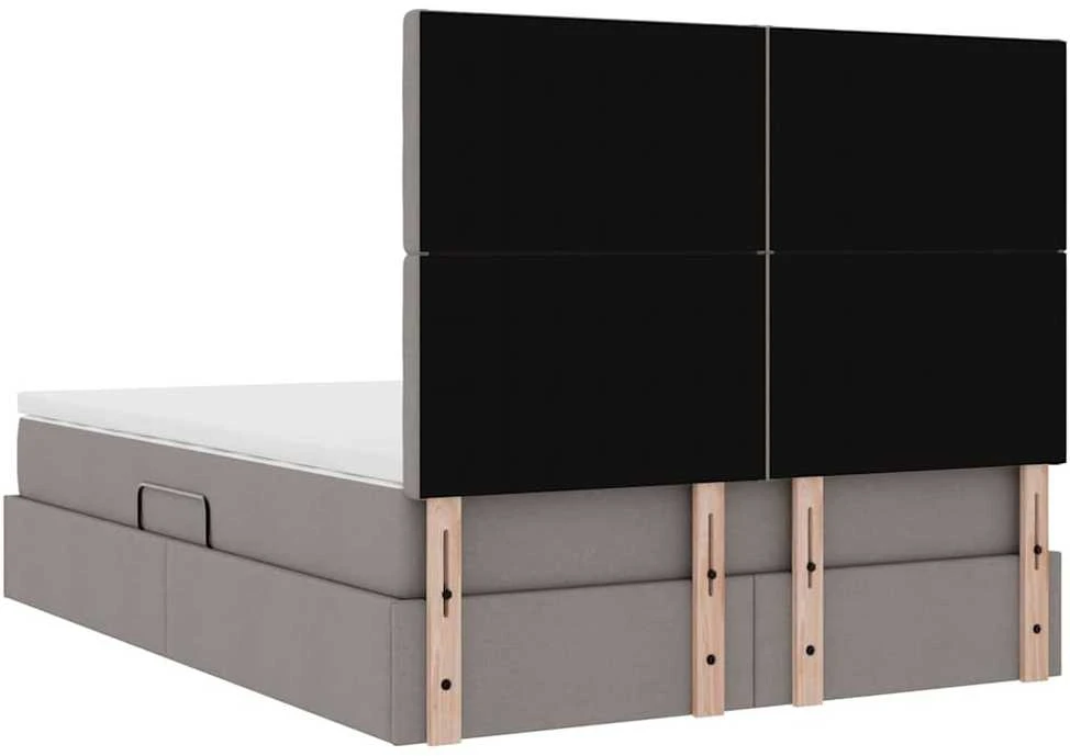 LED saugojimo lova su čiužiniu Taupe 140 x 200 cm Audinys