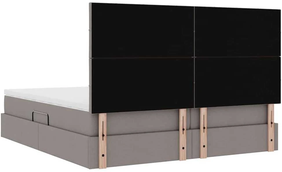 LED saugojimo lova su čiužiniu Taupe 180 x 200 cm Audinys