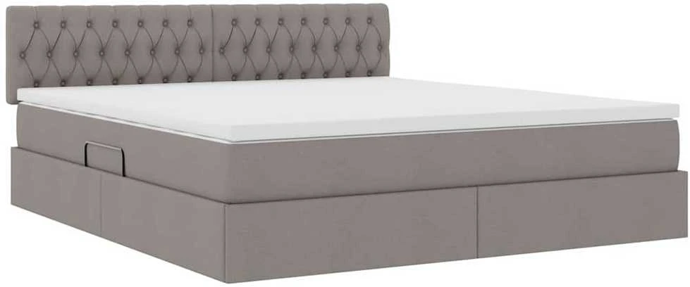 LED saugojimo lova su čiužiniu Taupe 180 x 200 cm Audinys