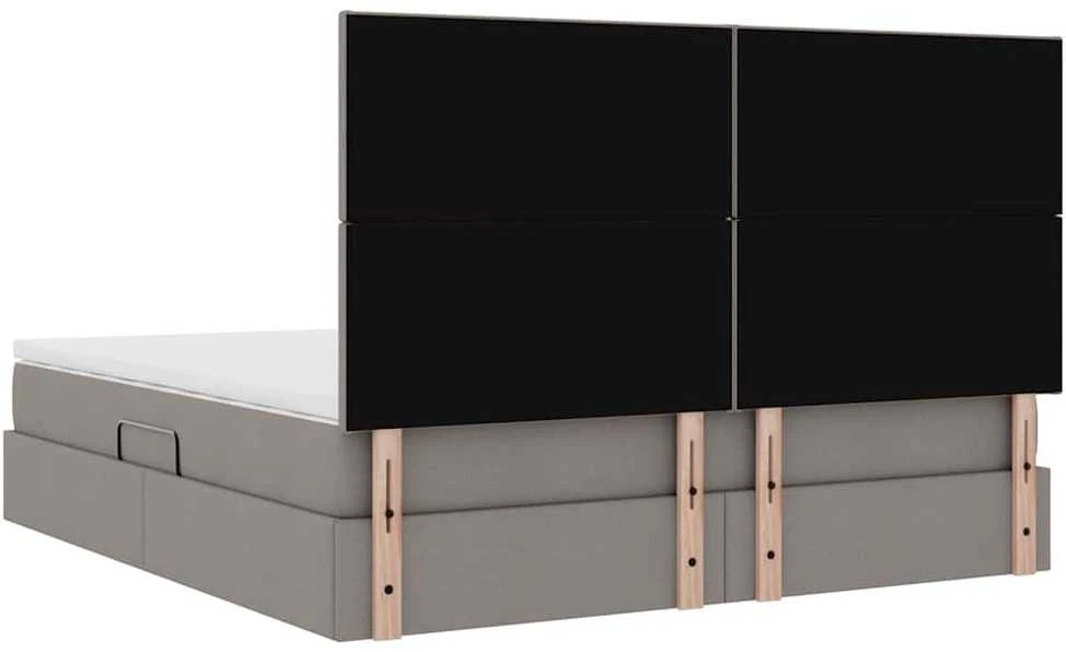 LED saugojimo lova su čiužiniu Taupe 180 x 200 cm Audinys