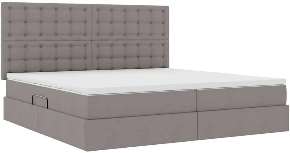 LED saugojimo lova su čiužiniu Taupe 200 x 200 cm Audinys
