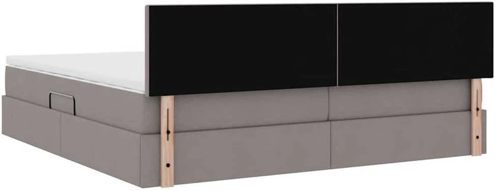 LED saugojimo lova su čiužiniu Taupe 200 x 200 cm Audinys