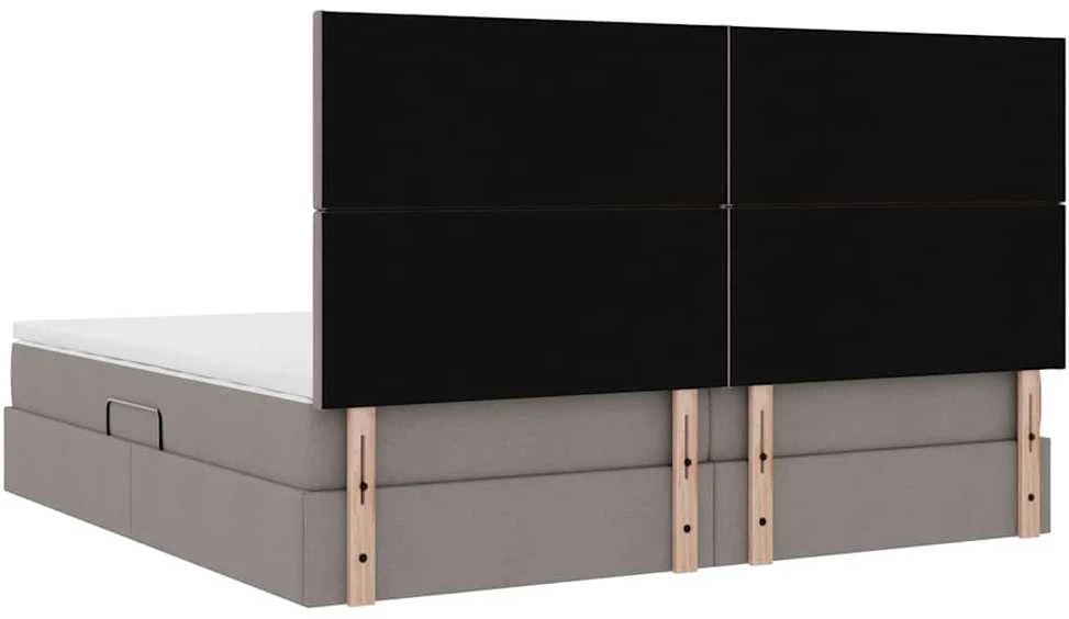 LED saugojimo lova su čiužiniu Taupe 200 x 200 cm Audinys