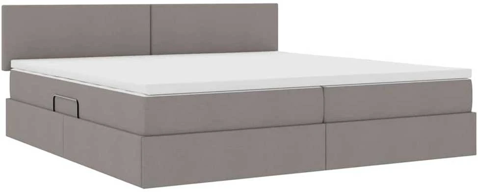 LED saugojimo lova su čiužiniu Taupe 200 x 200 cm Audinys