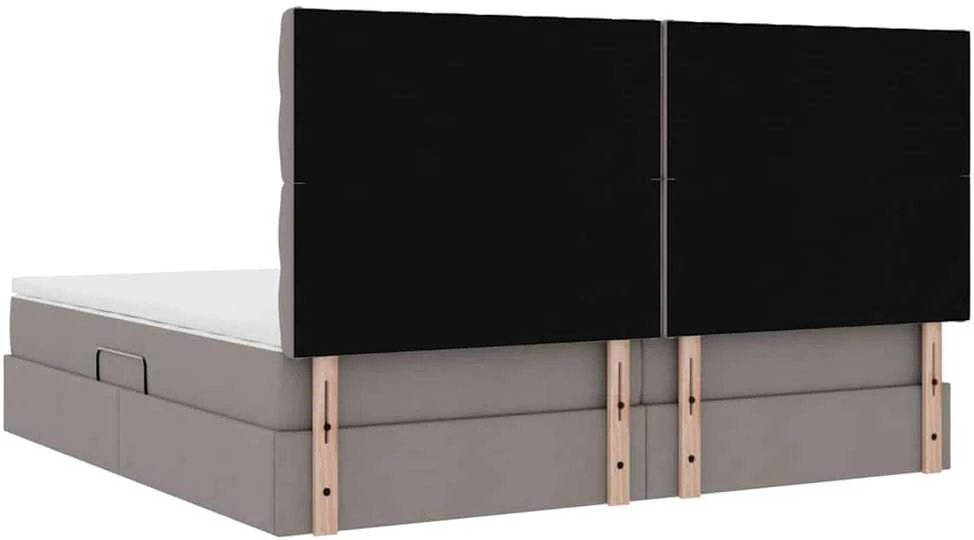 LED saugojimo lova su čiužiniu Taupe 200 x 200 cm Audinys