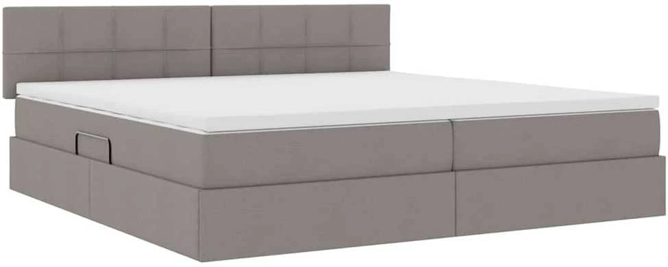 LED saugojimo lova su čiužiniu Taupe 200 x 200 cm Audinys