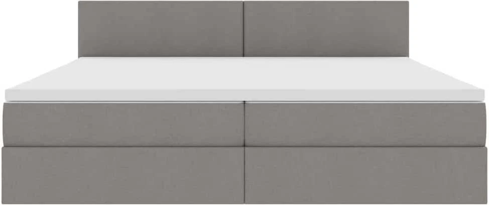 LED saugojimo lova su čiužiniu Taupe 200 x 200 cm Audinys