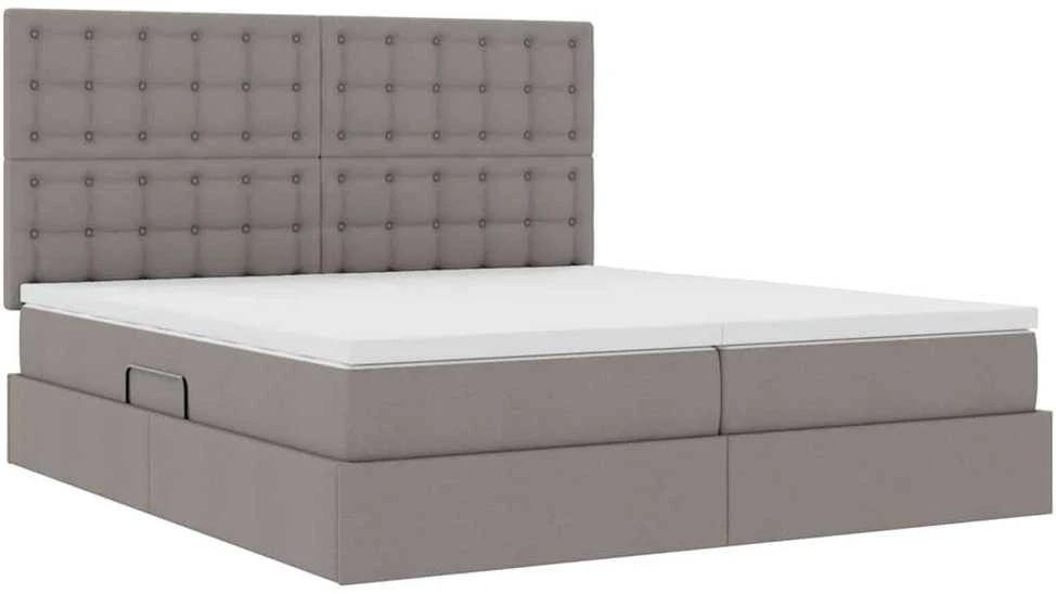 LED saugojimo lova su čiužiniu Taupe 200 x 200 cm Audinys