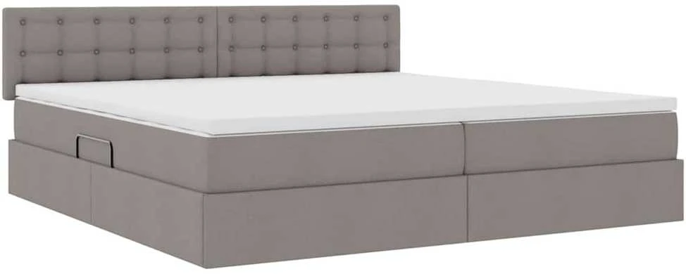 LED saugojimo lova su čiužiniu Taupe 200 x 200 cm Audinys