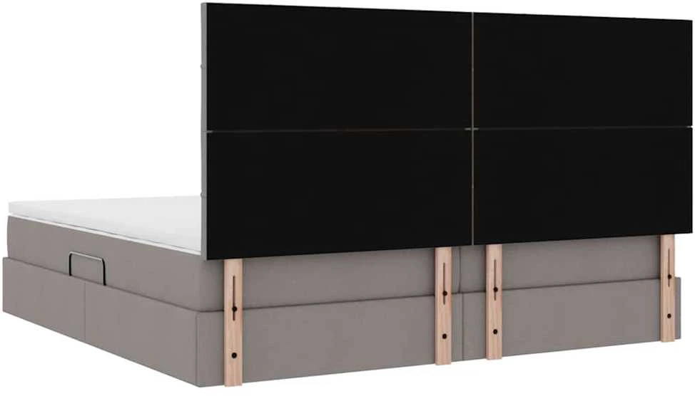 LED saugojimo lova su čiužiniu Taupe 200 x 200 cm Audinys