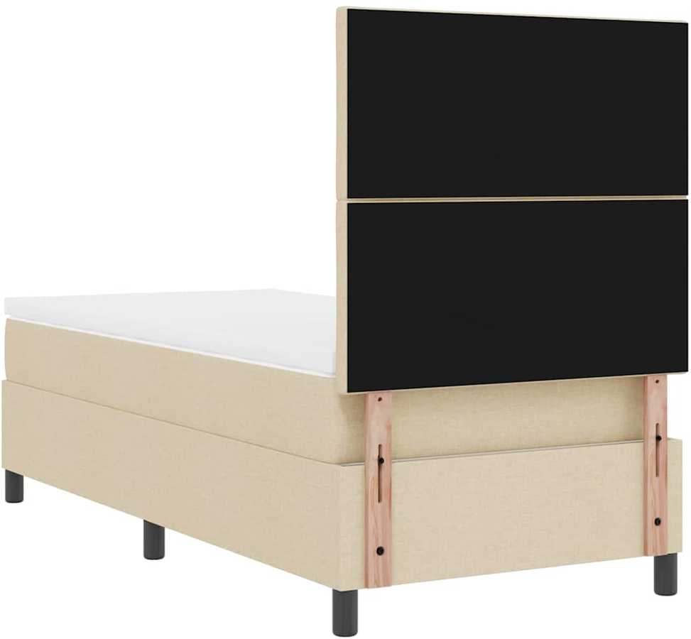 Kiemas lova su LED juostelėmis Kreminė 90 x 190 cm audinys