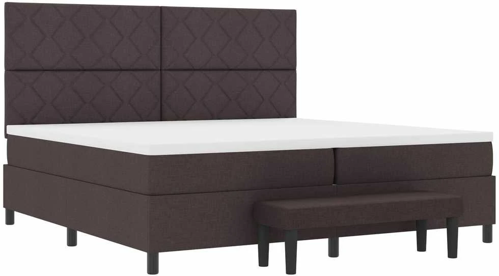 Kiemas lova su galvūgalio Tamsiai rudas 200 x 200 cm audinys