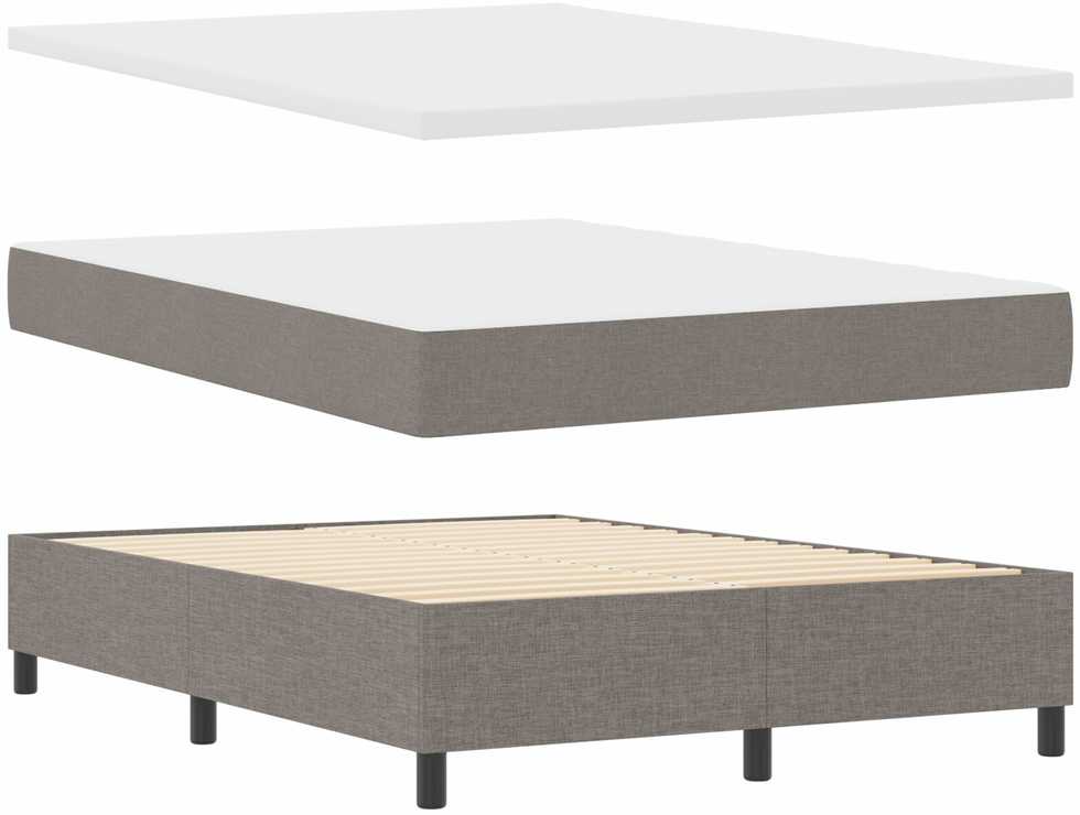 Kiemas lova su čiužiniu Taupe 160 x 200 cm audinys