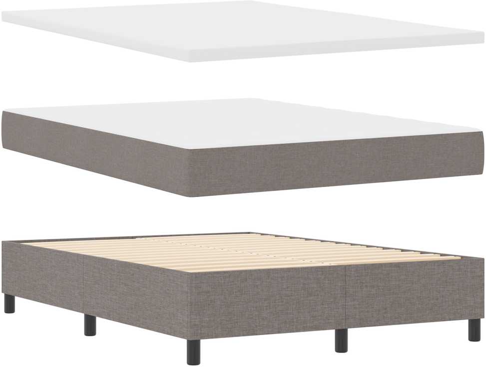 Kiemas lova su čiužiniu Taupe 160 x 200 cm audinys