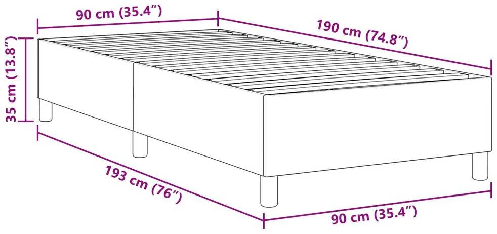 Lova Platforminės lovos rėmas Šviesiai pilka 90 x 190 cm