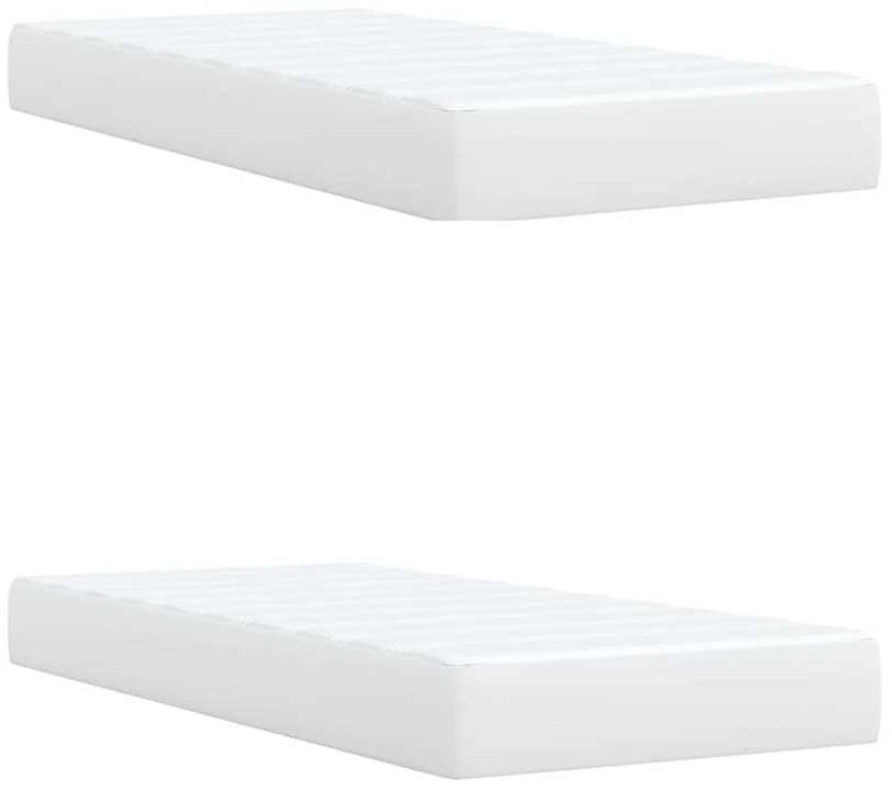 Lova su spyruoklėmis/čiužiniu, balta, 200x200cm, dirbtinė oda