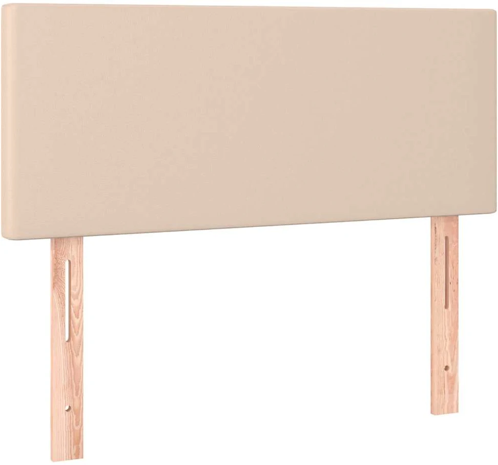 Lova su spyruoklėmis/čiužiniu, kapučino, 90x200cm, dirbtinė oda