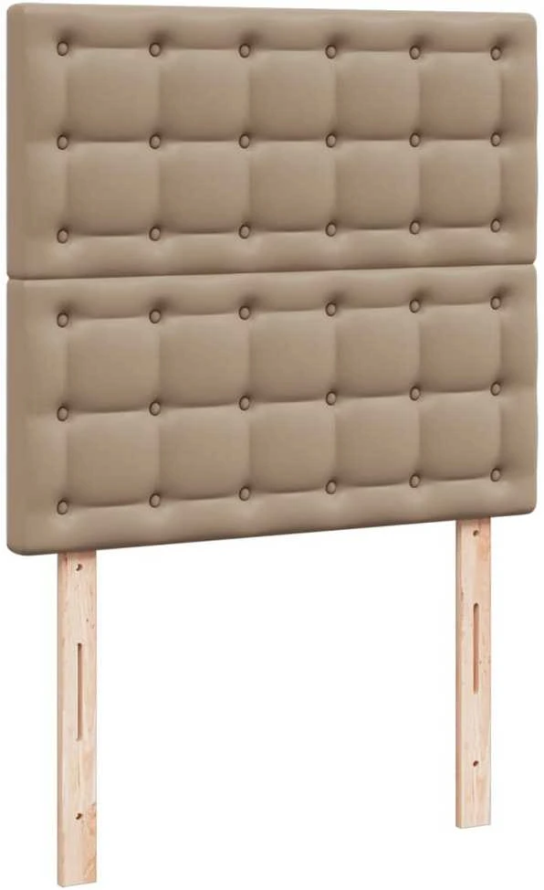 Lova su spyruoklėmis/čiužiniu, kapučino, 80x200cm, dirbtinė oda