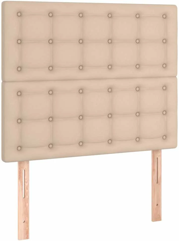 Lova su spyruoklėmis/čiužiniu, kapučino, 80x200cm, dirbtinė oda