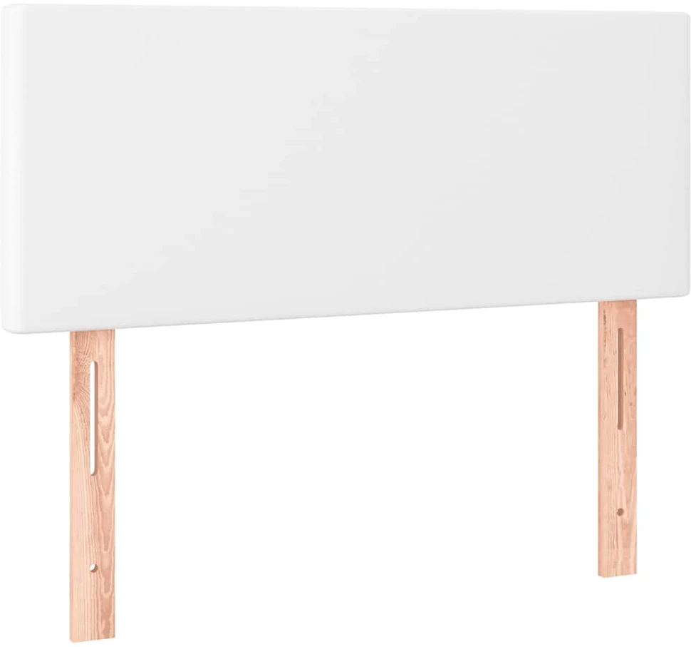 Lova su spyruoklėmis/čiužiniu/LED, balta 120x190cm dirbtinė oda