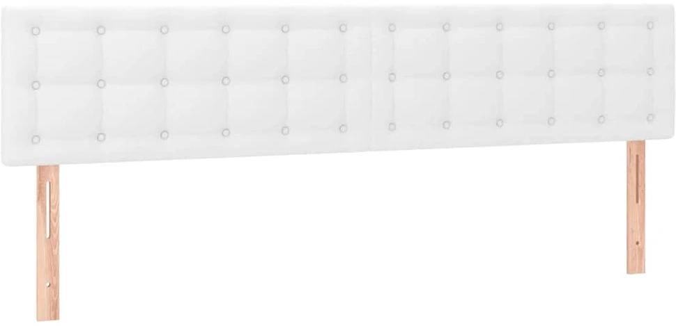 Lova su spyruoklėmis/čiužiniu/LED, balta 180x200cm dirbtinė oda