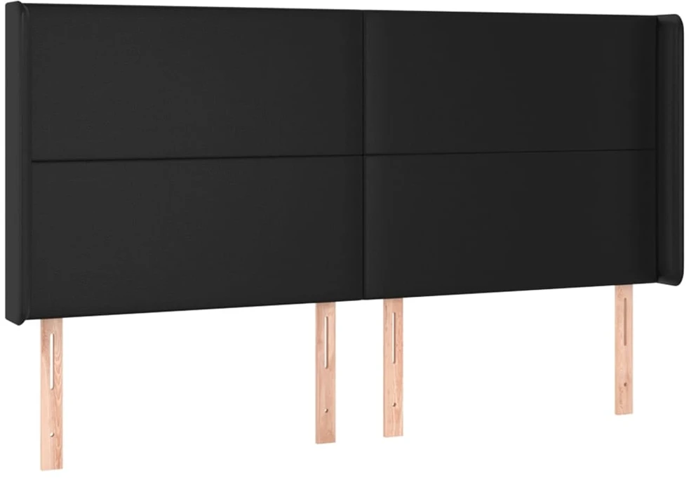 Lova su spyruoklėmis/čiužiniu/LED, juoda 180x200cm dirbtinė oda