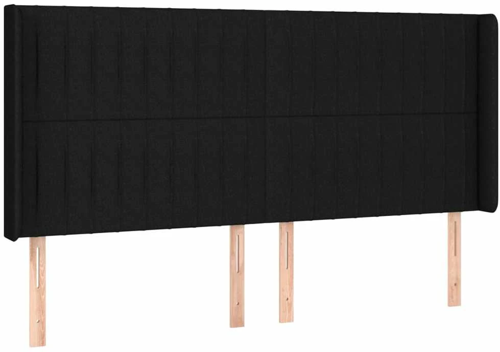 Lova su spyruoklėmis/čiužiniu/LED, juoda, 200x200 cm, audinys
