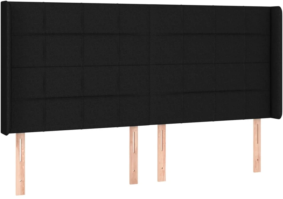 Lova su spyruoklėmis/čiužiniu/LED, juoda, 200x200 cm, audinys