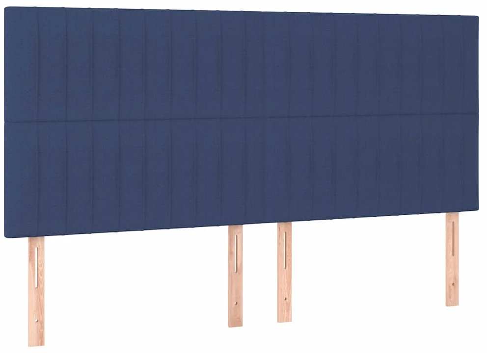 Lova su spyruoklėmis/čiužiniu/LED, mėlyna, 200x200 cm, audinys