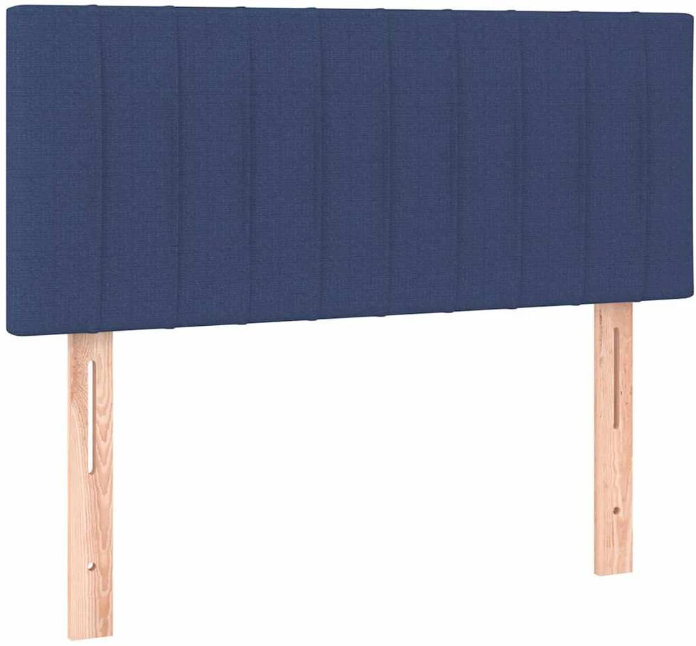 Lova su spyruoklėmis/čiužiniu/LED, mėlyna, 120x200cm, audinys