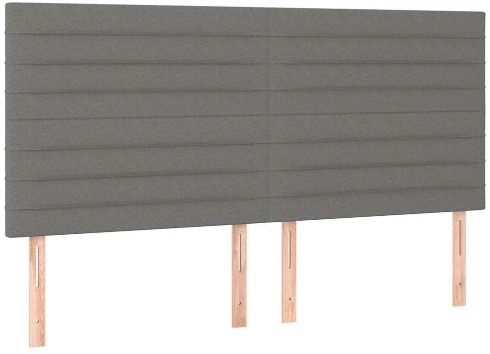 Lova su spyruoklėmis/čiužiniu/LED, pilka, 200x200 cm, audinys