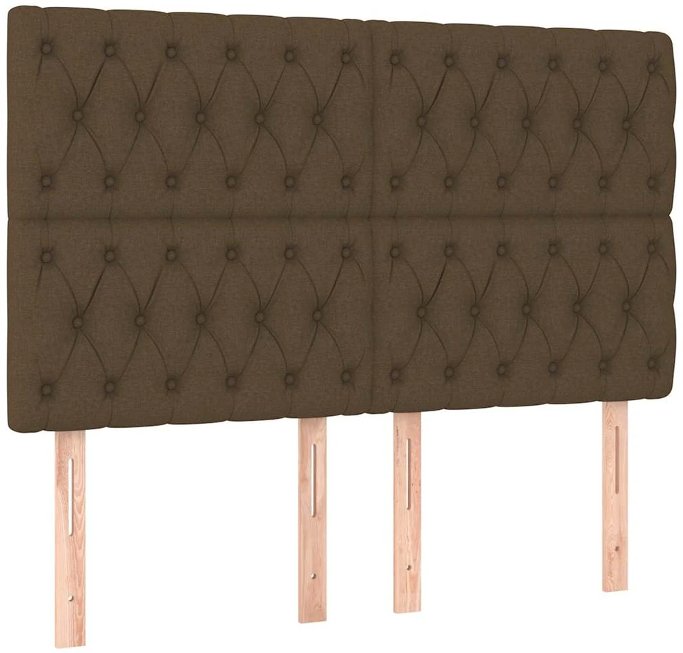 Lova su spyruoklėmis/čiužiniu/LED, ruda, 160x200 cm, audinys